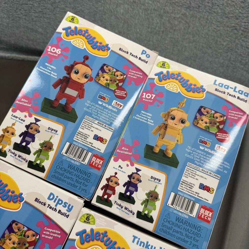 Teletubbies Block Tech Build FULL SET of 4‎ Po Laa Laa Dipsy Tinky Winky NEW